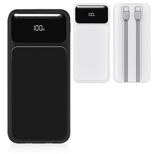 מטען נייד כבלים מובנים 10,000 MAH  פולריס