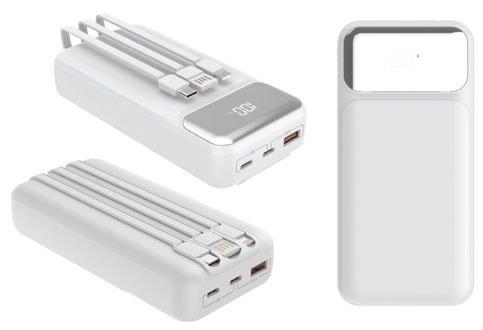 מטען נייד כבלים מובנים 20,000 MAH  לימיט