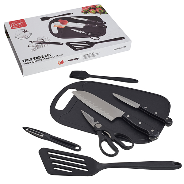 סט 7 חלקים למטבח כולל סכין חיתוך סט 7 חלקים למטבח כולל סכין חיתוך