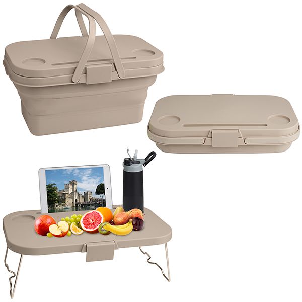 סל פיקניק קשיח מתקפל בשילוב שולחן סל פיקניק קשיח מתקפל בשילוב שולחן