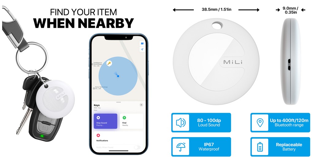 מחזיק מפתחות תג איתור ומעקב