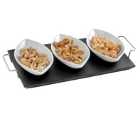 קערות הגשה על בסיס עץ